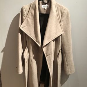 calvin klein toggle wrap front jacket